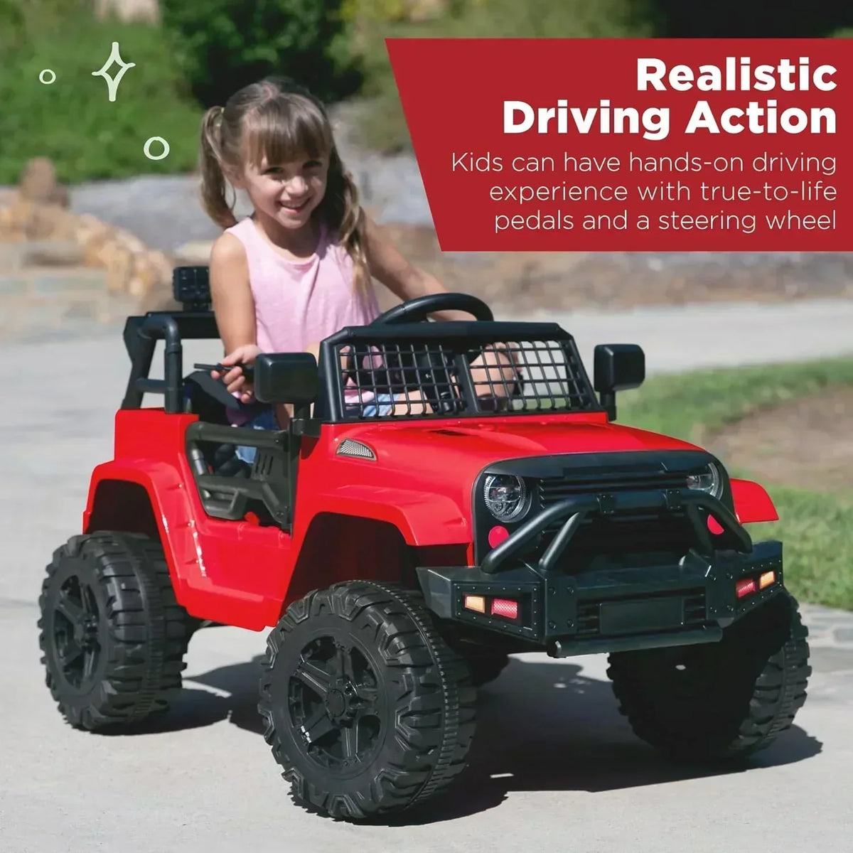 Best Choice Products 12V Kids Ride-On Truck Car with Spring Suspension and LED Lights