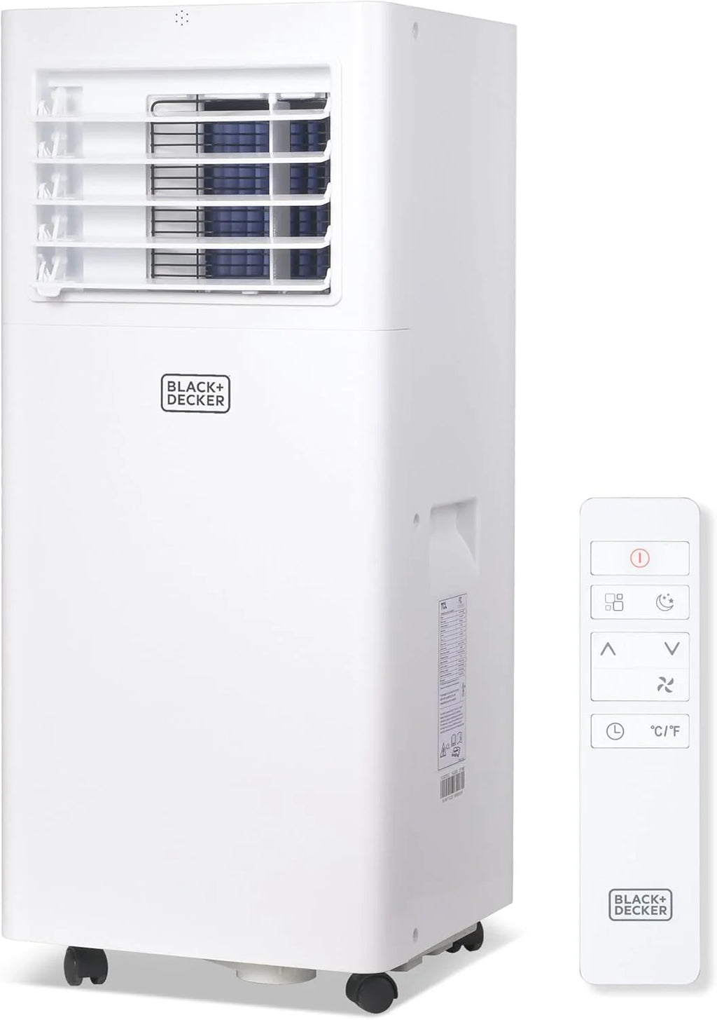 BLACK+DECKER Portable Air Conditioner, 8,500 BTU (5,100 BTU SACC) for Rooms Up To 350 Sq. Ft., Portable AC with Full Function Remote Control & Window Kit, BPACT05SM, White