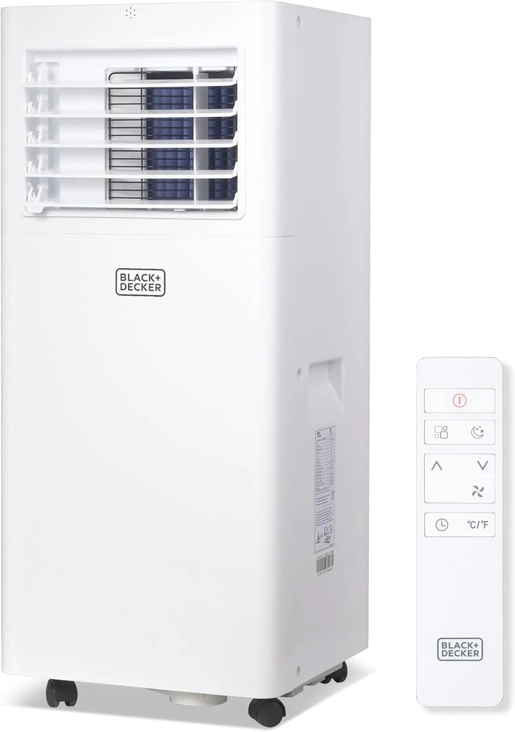 BLACK+DECKER Portable Air Conditioner, 8,500 BTU (5,100 BTU SACC) for Rooms Up To 350 Sq. Ft., Portable AC with Full Function Remote Control & Window Kit, BPACT05SM, White