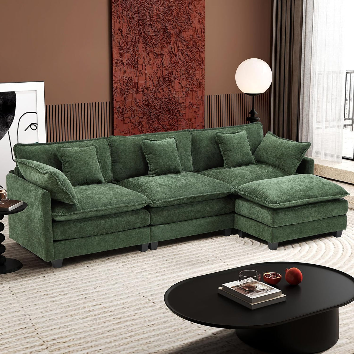 ihanherry 146-inch U-shaped modern sofa modular area cloud sofa
