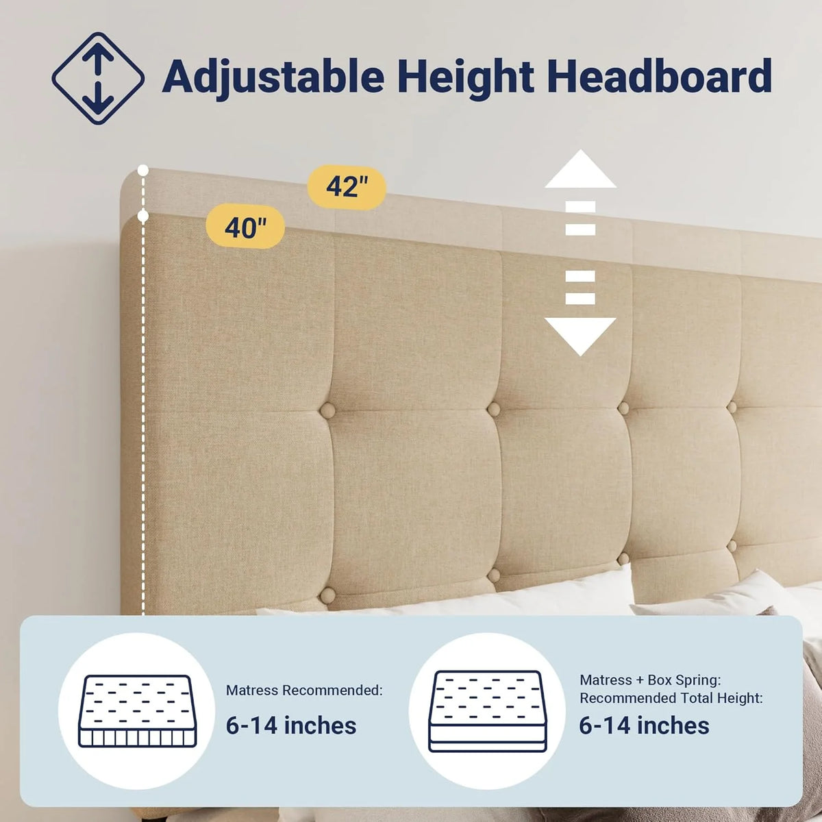 Allewie Upholstered Queen Size Platform Bed Frame with 4 Storage Drawers and Headboard