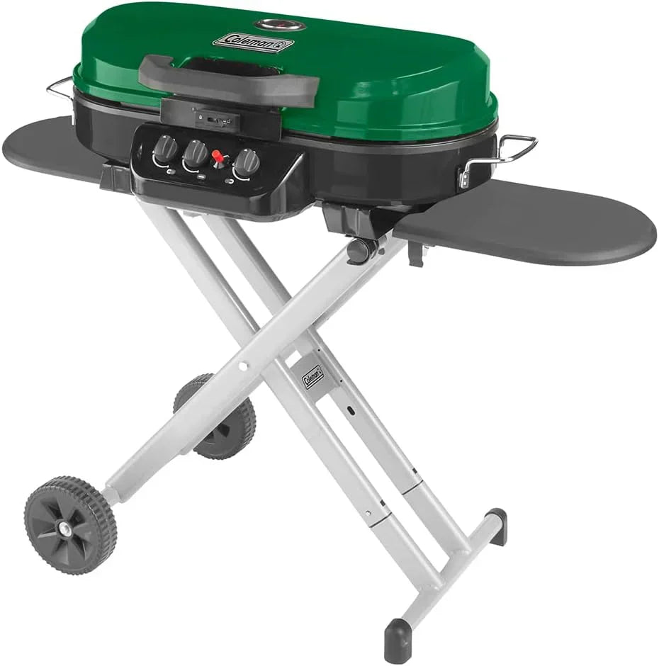 RoadTrip 285 Portable Stand-Up Propane Grill with 3 Adjustable Burners Instastart Ignition 20,000 BTUs