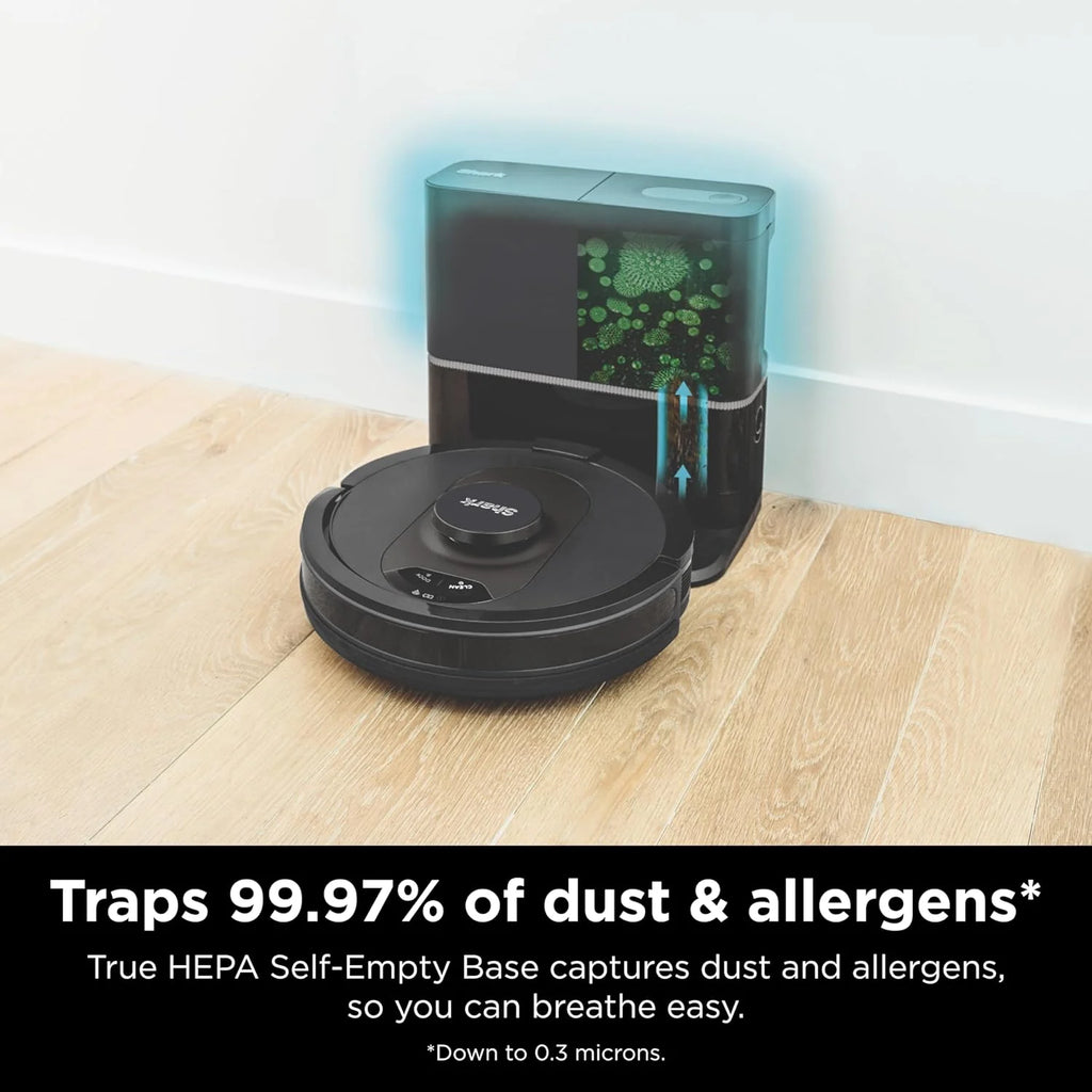Voice Control Robot Vacuum with Matrix Clean Navigation, Home Mapping, 60-Day Capacity, XL Self-Empty Base for Homes with Pets, Carpet & Hard Floors, Cool Grey