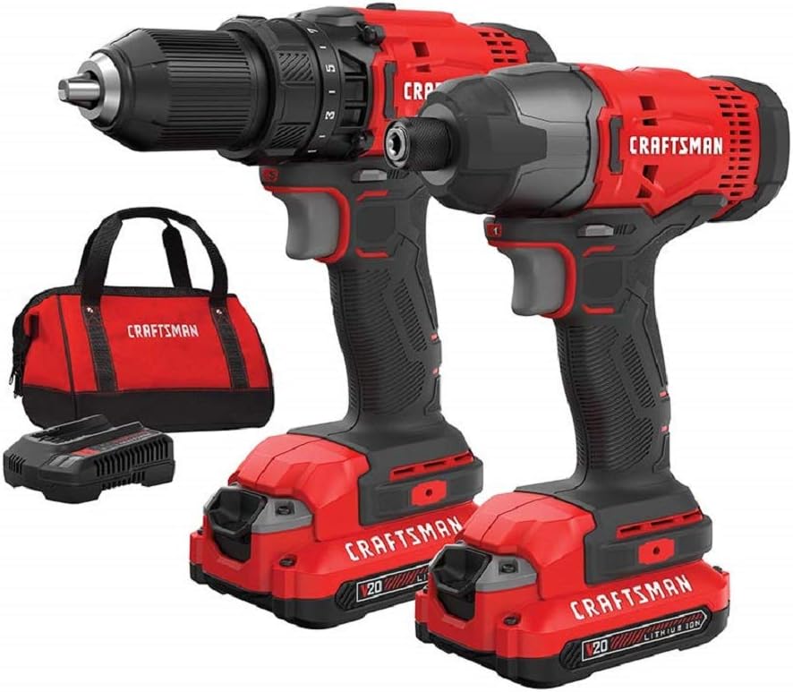 V20 MAX Cordless Drill and Impact Driver, Power Tool Combo Kit with 2 Batteries and Charger (CMCK200C2AM)