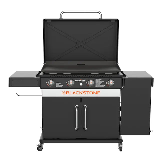 Blackstone 36 Culinary Cabinet Griddle with Side Table 4-Burner Liquid Propane Flat Top Grill