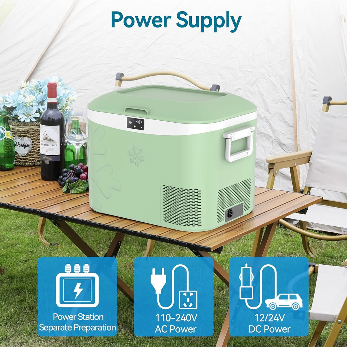 Car Fridge Portable 12 Volt Refrigerator 23 Quart (22 Liter) Freezer Compressor Cooler 12V/24V DC