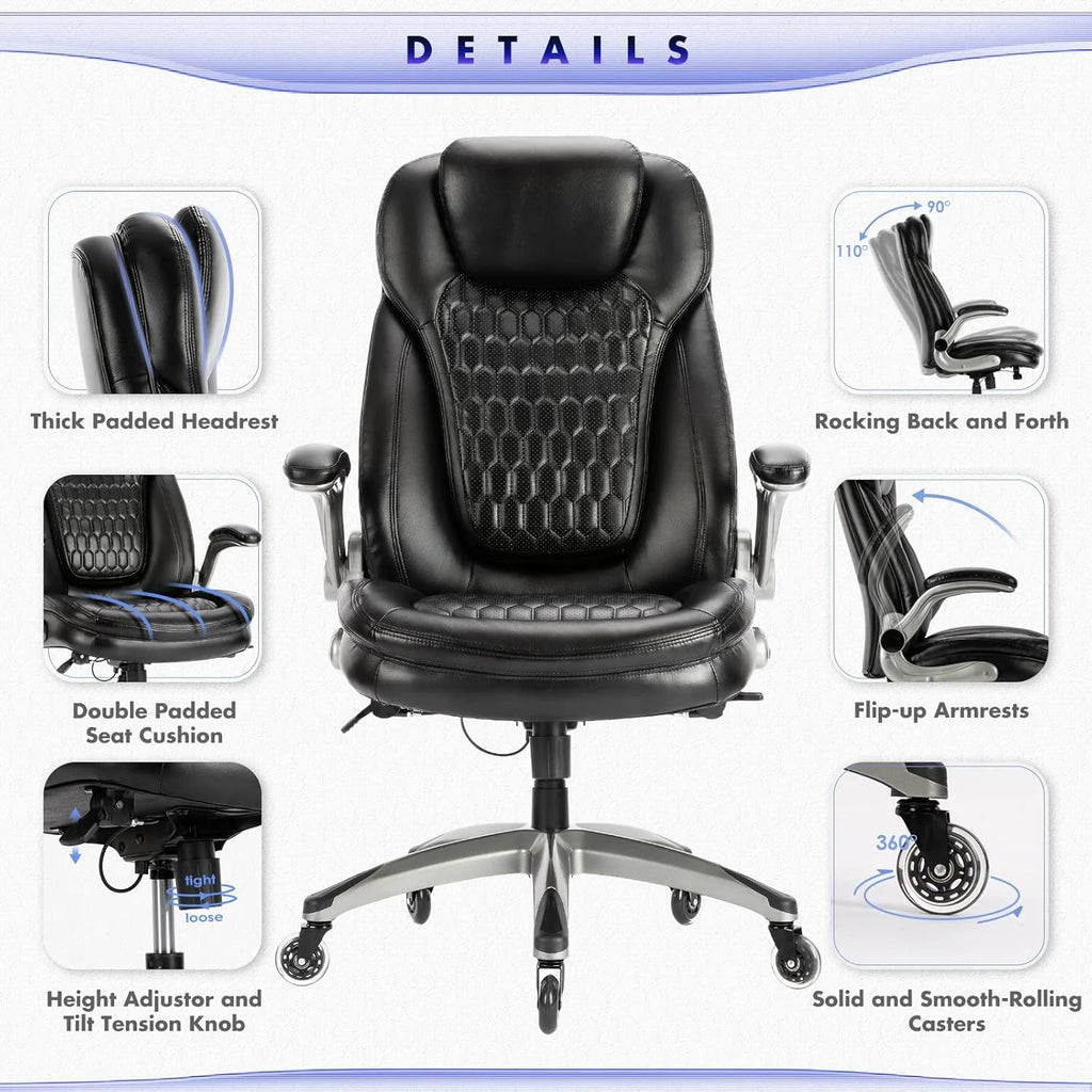 Executive Office Chair Computer Desk Chair Swivel Home Office Chair Upgraded Casters