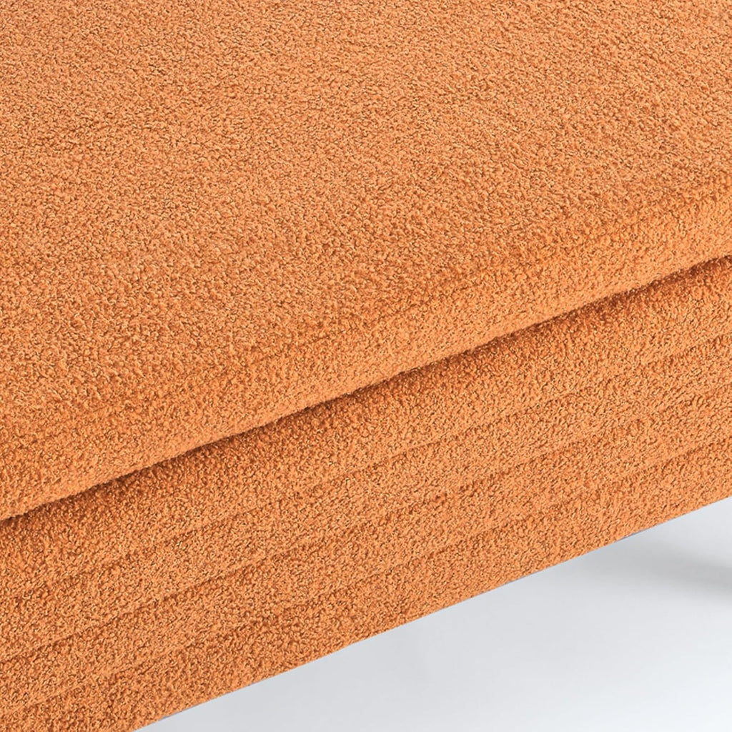 Furniliving Modern Storage Ottoman Bench, Sherpa Ottoman End of Bed Bench with Solid Wood Legs Upholstered Ottoman Benches with Storage Indoor Bench