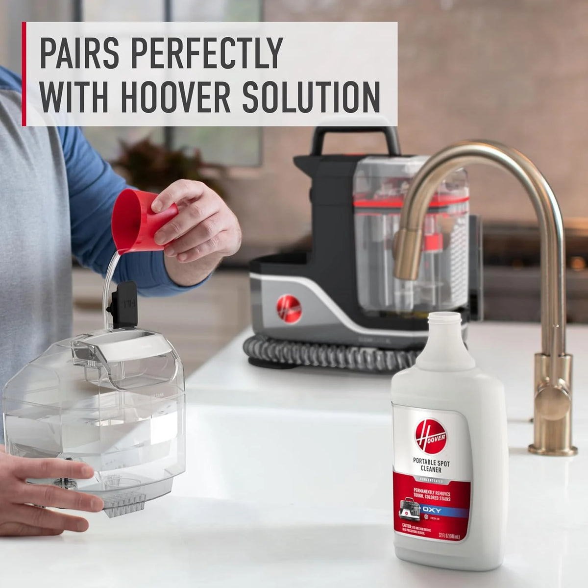 Hoover CleanSlate Plus Portable Carpet & Upholstery Spot Cleaner with Powerful Suction and Multiple Tools