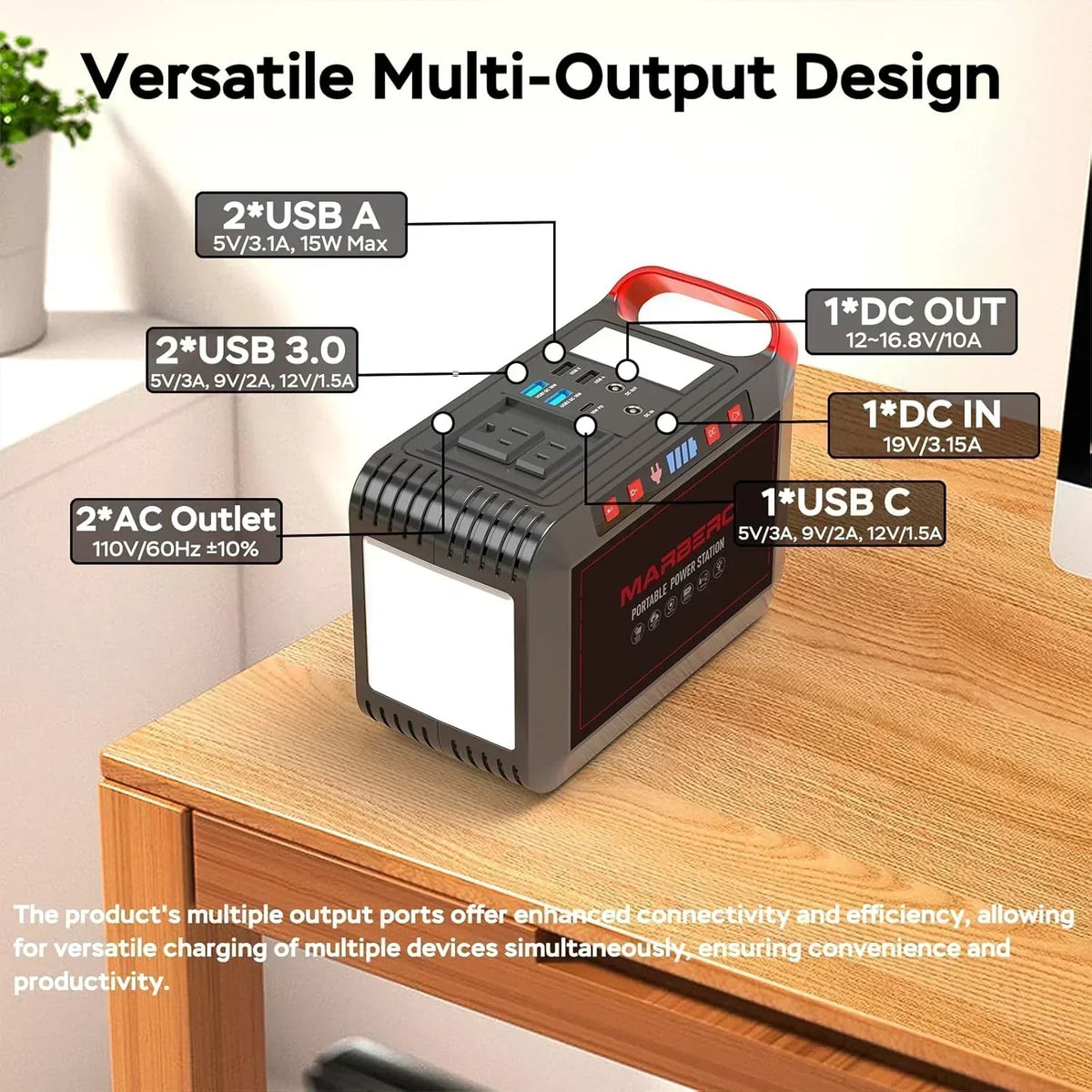 Portable Power Station 88Wh Camping Lithium Battery Solar Generator Fast Charging Power Bank