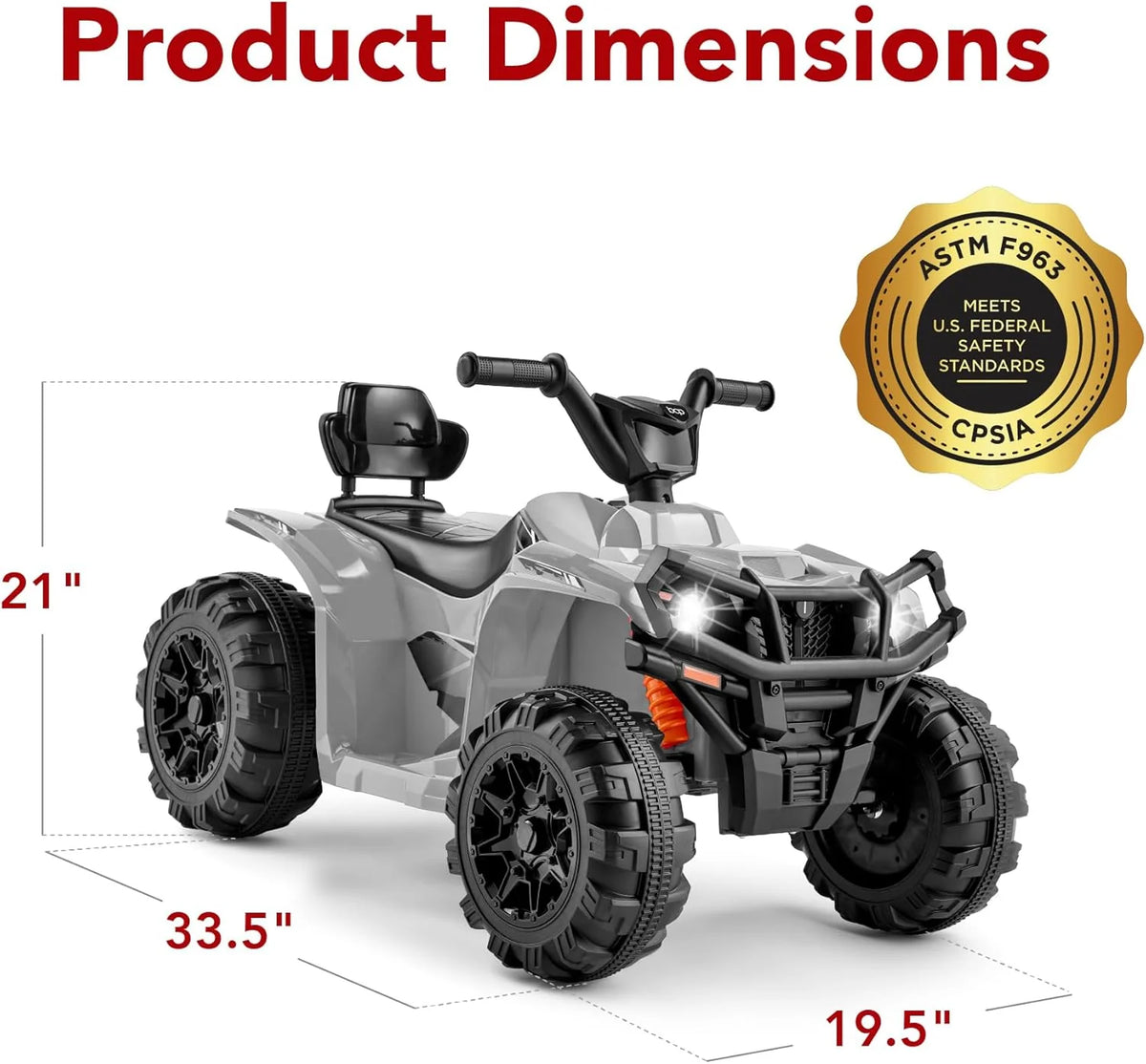 Best Choice Products 12V Kids Ride-On Electric ATV, 4-Wheeler Quad Car Toy w/Bluetooth Audio, 2.4mph Max Speed, Treaded Tires, LED Headlights, Radio