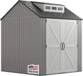 Rubbermaid Resin Outdoor Storage Shed With Floor Weather Resistant Gray Organization for Home