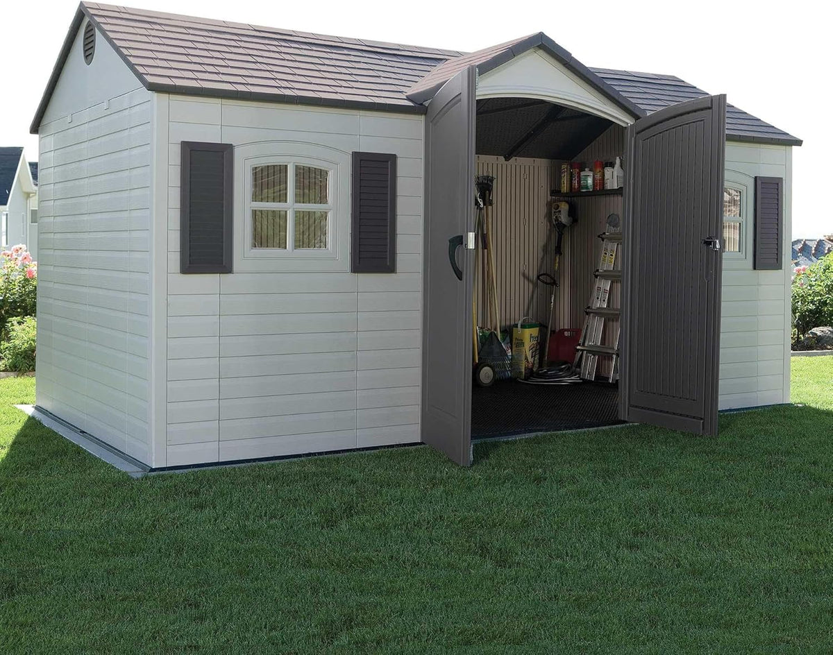 Lifetime 6446 Outdoor Storage Shed, 8 x 15 Foot, Desert Sand