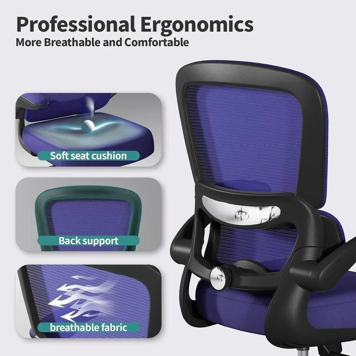 TRALT Office Chair Ergonomic Desk Chair 330 lbs Home Mesh Gaming Chair with Wheels
