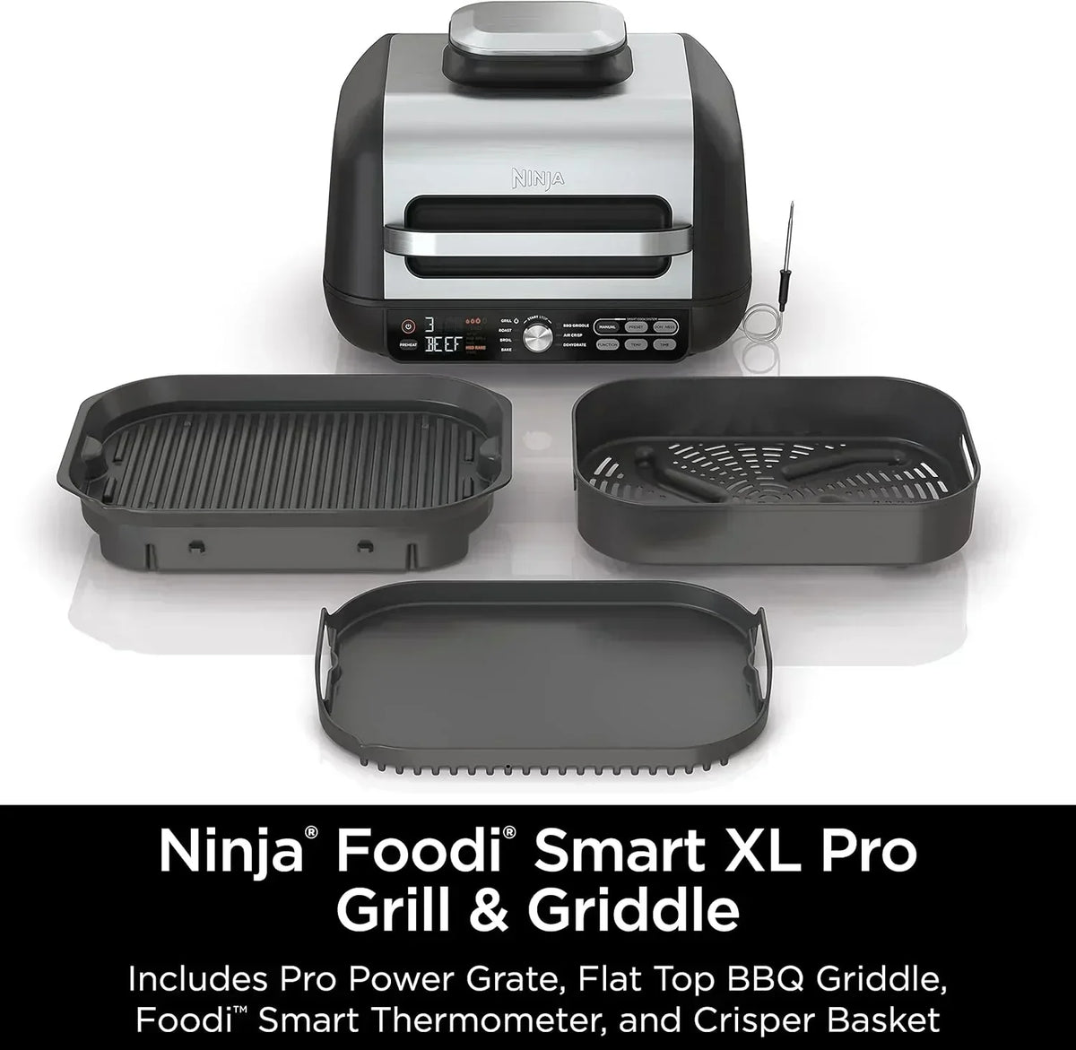 Ninja Foodi Smart XL 6-in-1 Indoor Grill with Air Fry Bake Roast Broil and Dehydrate
