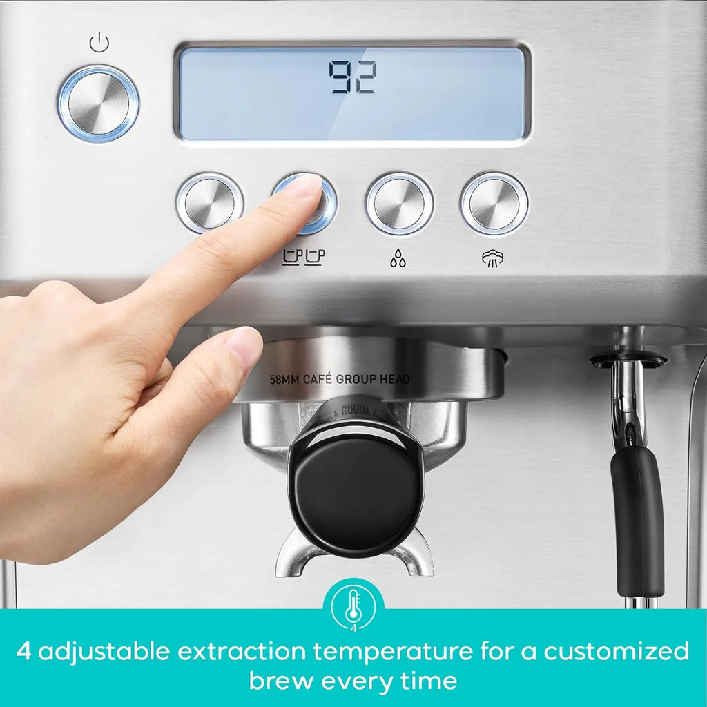 CASABREWS Ultra Espresso Machine with LCD Display, Espresso Maker with Powerful Milk Frother