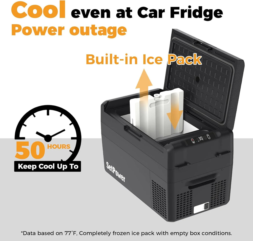 12V Refrigerator 21 Quart Portable Freezer 50 Hours Keep Cool,Electric Cooler for Vehicles Car Refrigerator 12V Portable Fridge for Car Camping Truck Van RV SUV Road Trip Travel RF20
