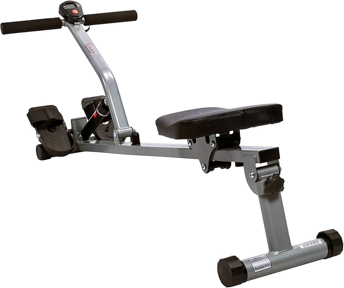 Sunny Health & Fitness Compact Adjustable Rowing Machine with 12 Levels of Resistance for Complete Body Workouts and Optional Free SunnyFit App Enhanced Connectivity