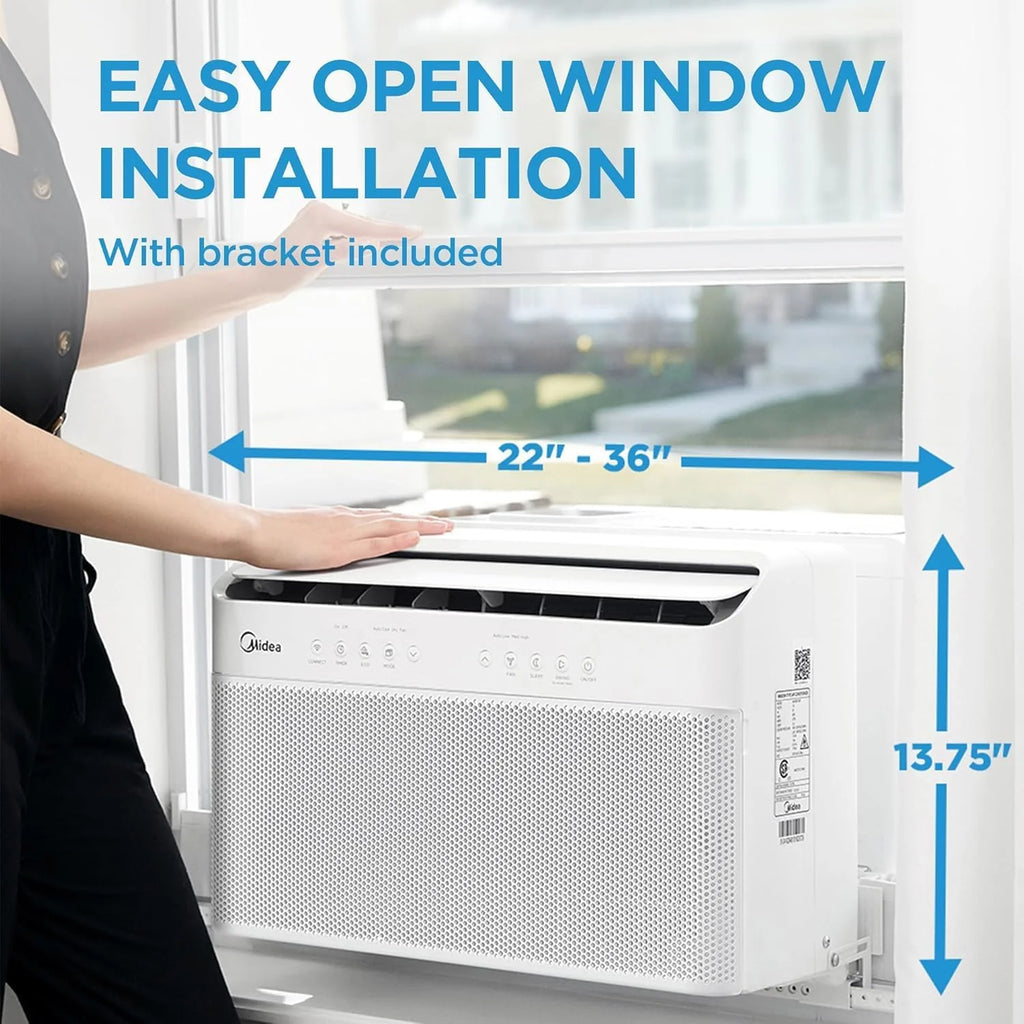 Midea 12,000 BTU U-Shaped Smart Inverter Window Air Conditioner - Cools up to 550 square feet, ultra-quiet, saves 35% energy