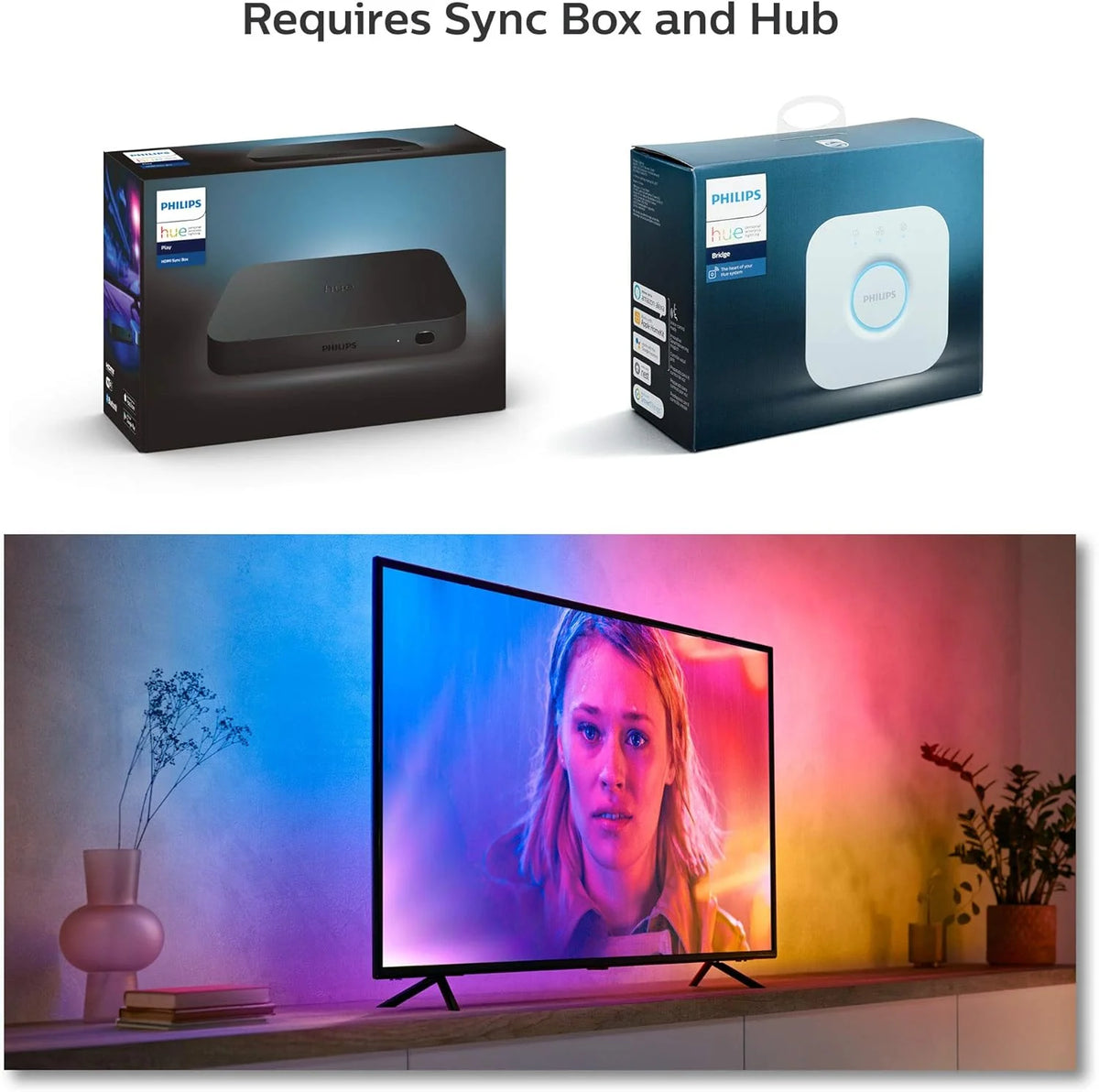65-inch smart TV light strip, flowing color-changing LED light strip, multi-color TV backlight synced with music and games