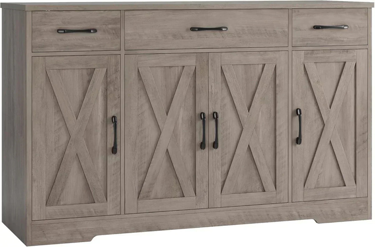 Sideboard with drawers large 55-inch sideboard modern farmhouse wood kitchen dining table