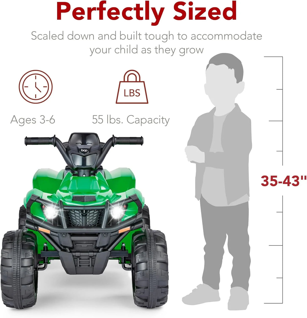 Best Choice Products 12V Kids Ride-On Electric ATV, 4-Wheeler Quad Car Toy w/Bluetooth Audio, 2.4mph Max Speed, Treaded Tires, LED Headlights, Radio