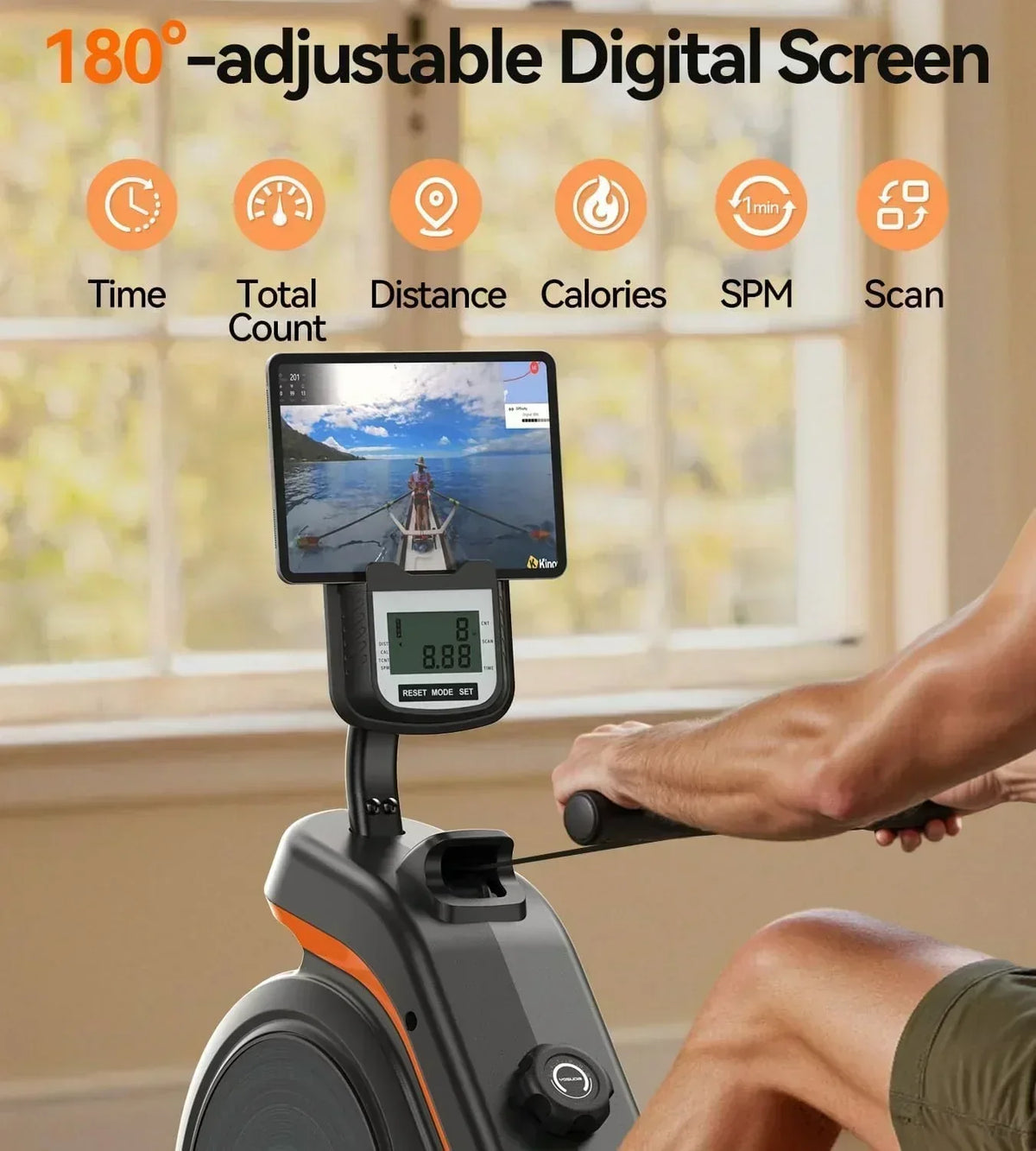 YOSUDA Home Magnet/Water Resistance Rowing Machine Support Bluetooth and Applications