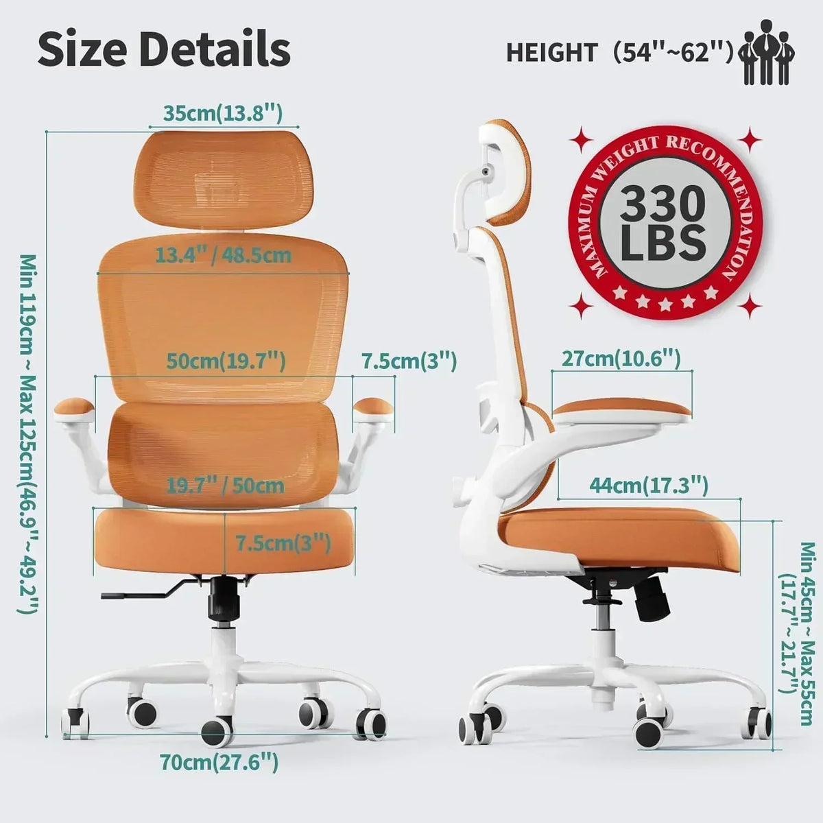 TRALT Office Chair Ergonomic Desk Chair 330 lbs Home Gaming Chair with Wheels