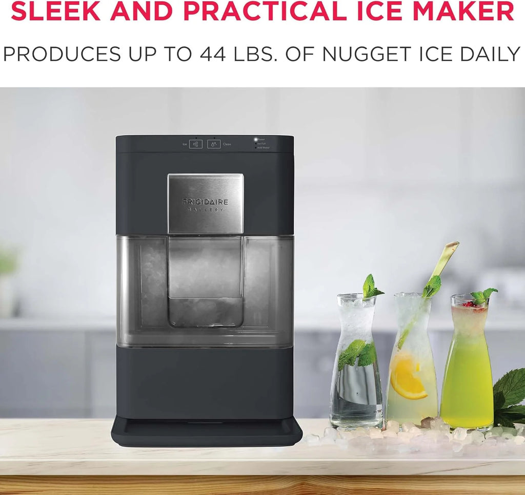 FRIGIDAIRE Gallery Countertop Crunchy Chewable Nugget Ice Maker, 44lbs per Day, Auto Self Cleaning, 2.0 Gen, Black