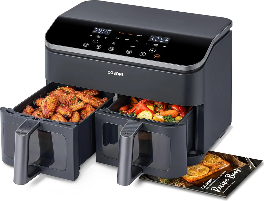 COSORI Dual Air Fryer 9Qt 10-in-1, Fresh Balanced Meals for Family