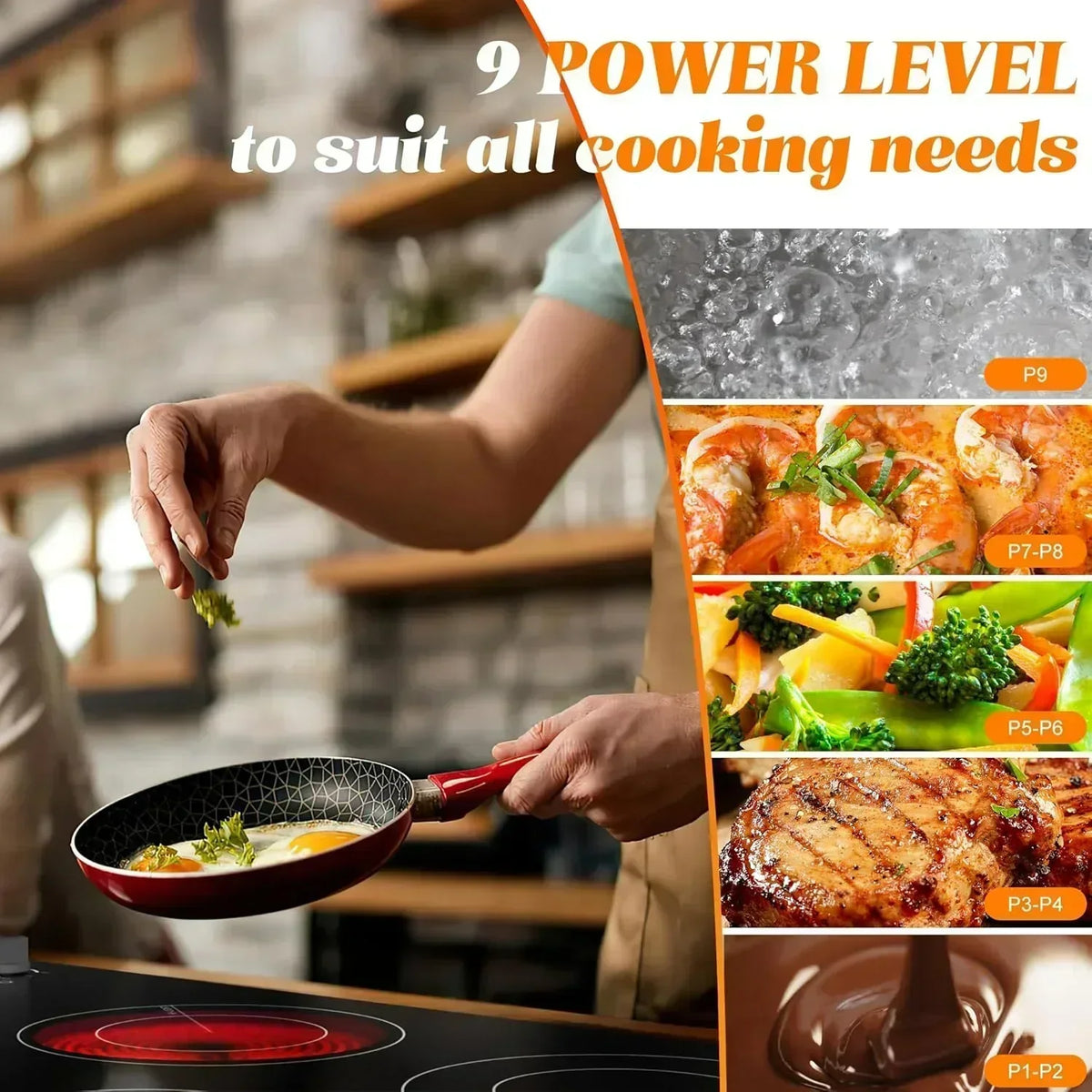 Karinear 30 Inch Electric Cooktop 4 Burners Built-in Ceramic Cooktop Radiant Electric Stove Top