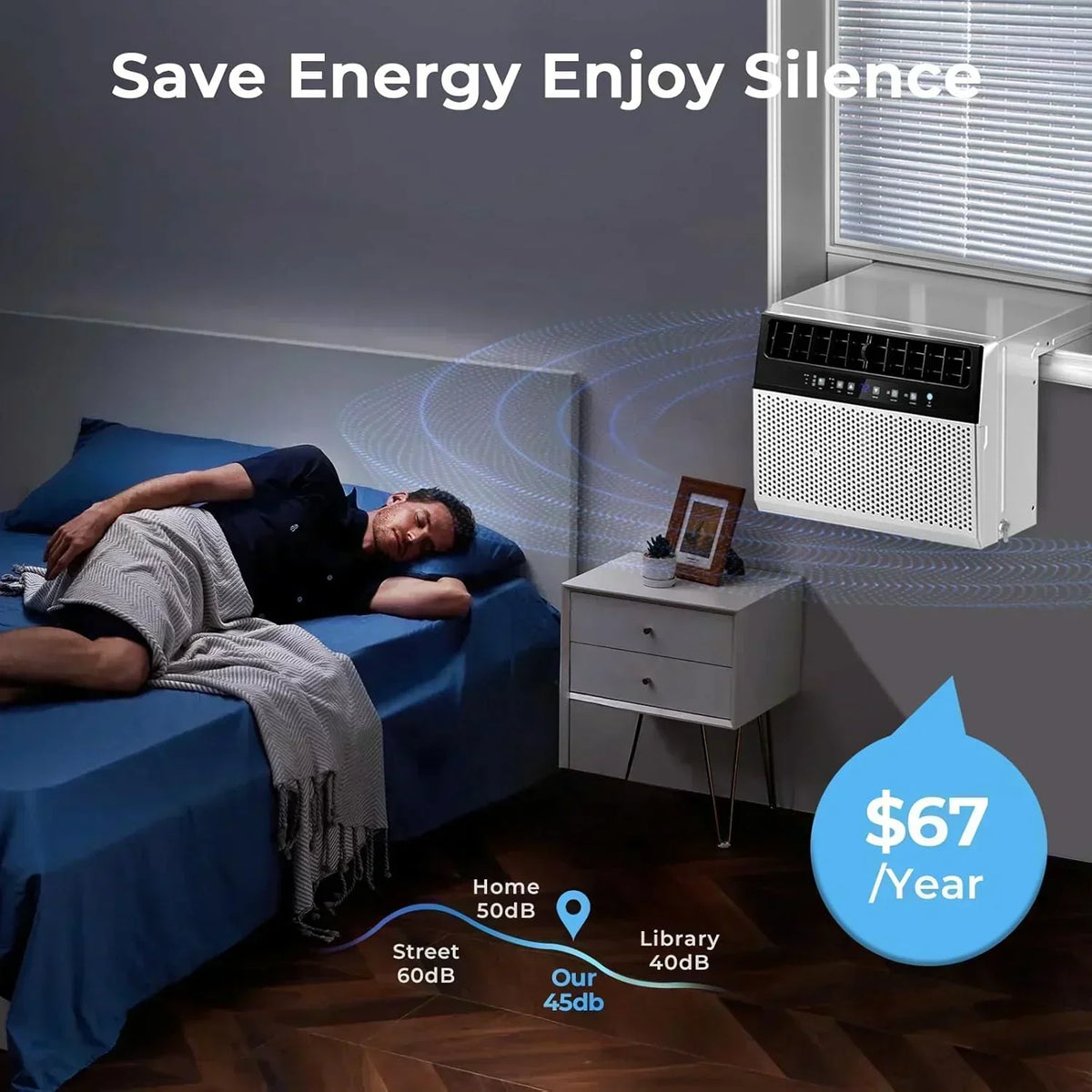 U-Shaped Window Air Conditioner 12000BTU Window AC Unit Cools up to 550 sq. ft. 6 Modes