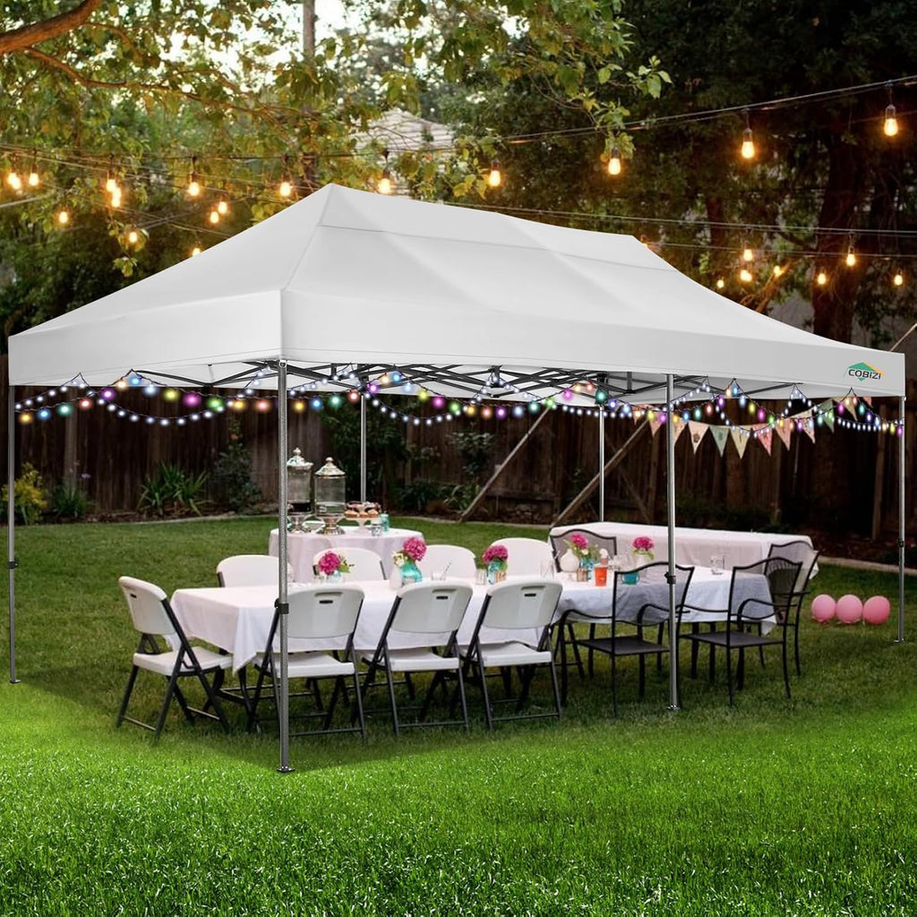 COBIZI 10x20 Heavy Duty Pop up Canopy Tent 6 sidewalls Commercial Canopy Wedding Party Tents
