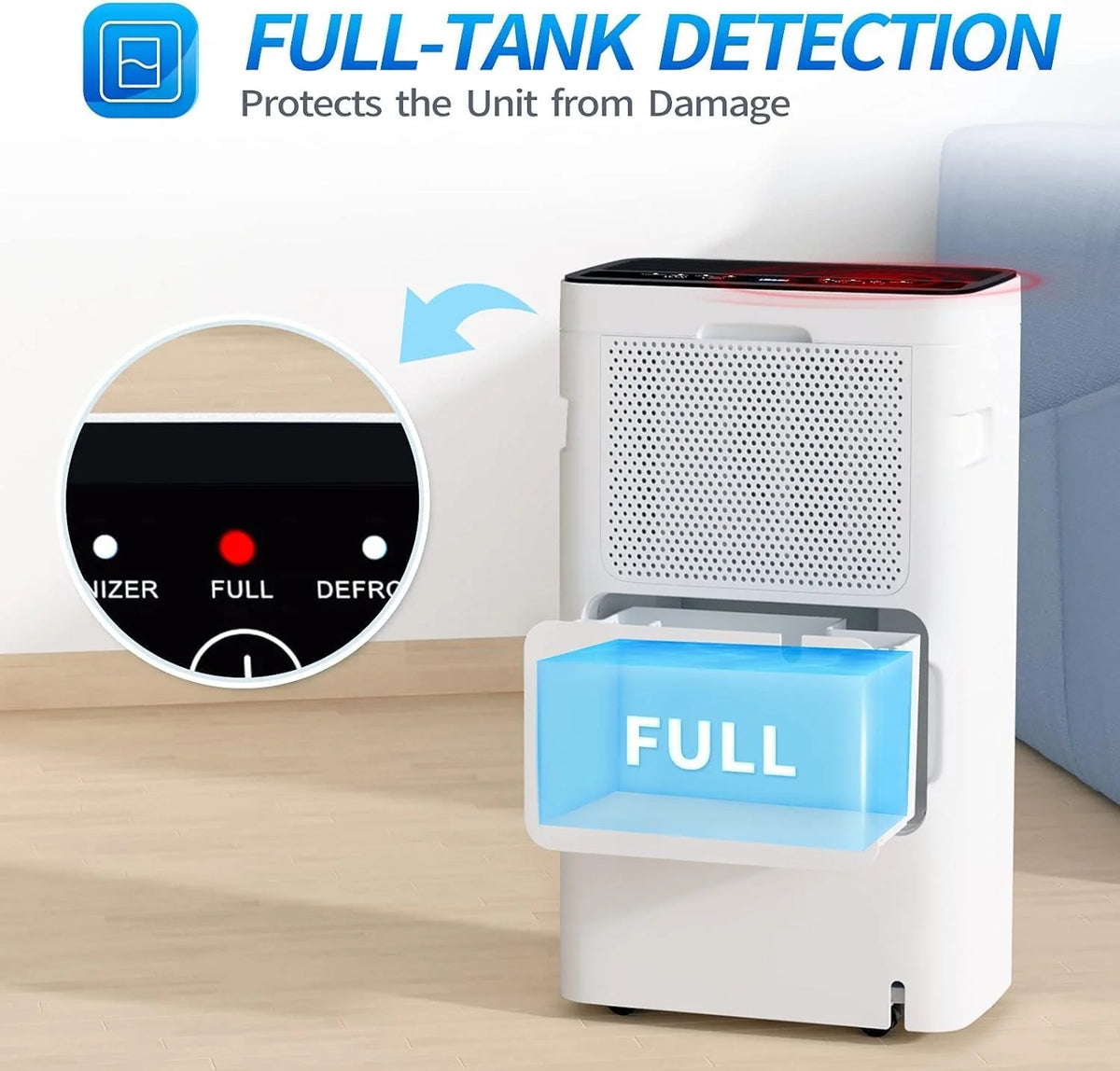 AIRPLUS 1,500 Sq. Ft Dehumidifier for Basement, 30 Pints Powerful Dehumidifier for Home, Large Rooms, Bedrooms, Sufficient Capacity Water Tank with Drain Hose (AP1907)