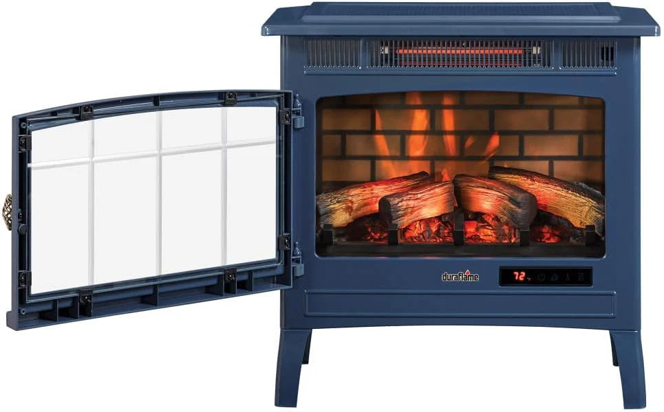 Freestanding Electric Fireplace Stove Heater with 3D Flame Effect for 1,000 Sq. Ft