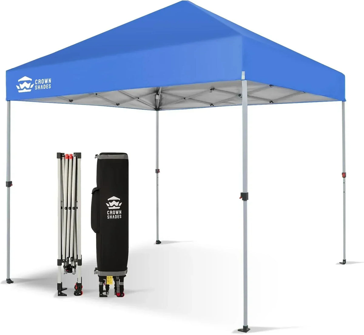 10x10 Pop-Up Awning One-Click Installation Beach Tent Outdoor Sunshade Silver Coated Top