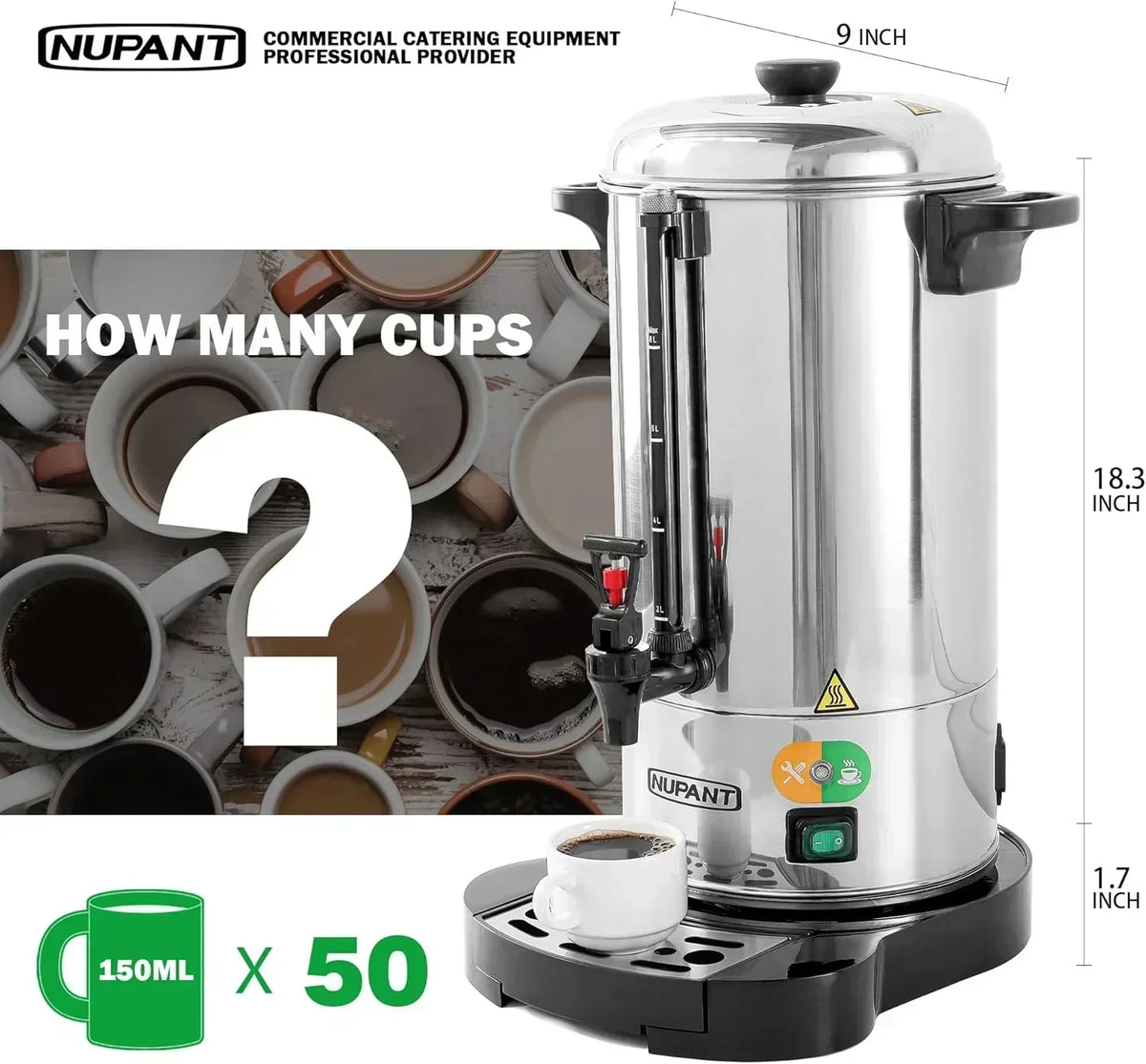 Commercial coffee maker 15 liters 304 stainless steel