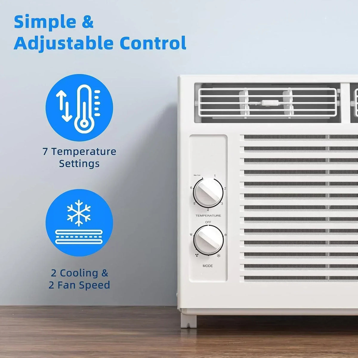 Antarctic Star 12,000 BTU U-Shaped Window Air Conditioner Unit Cools up to 550 Sq.Ft. with 6 Modes