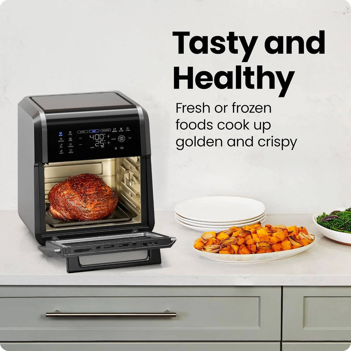 Chefman Compact 6.3-Quart Digital Air Fryer with Rotisserie, Dehydrator, and Convection Oven, 8 Touchscreen Presets