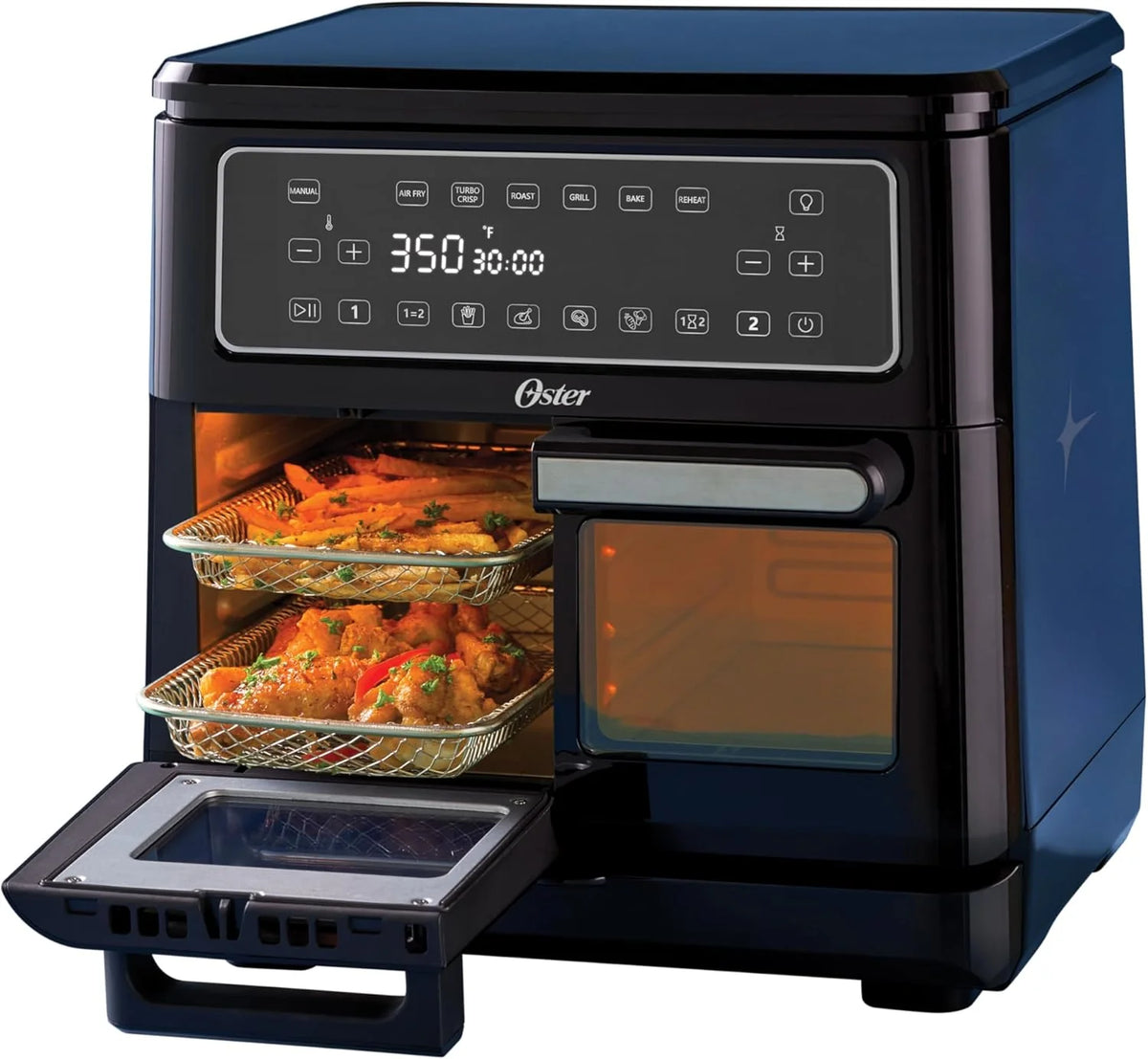 Oster 11-Quart Flex Air Fryer Oven Dual Air Fryer with 2 Cooking Zones Double with 6 Cooking Functions Large with 2 Frying Baskets