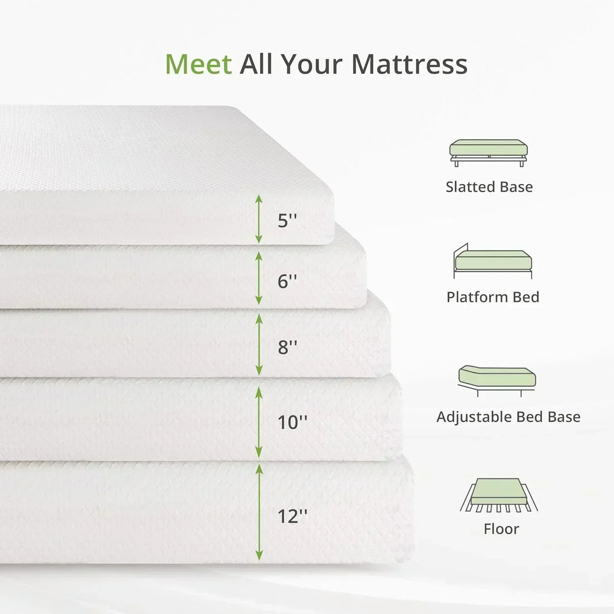 8-inch double mattress with memory foam for medium firm support