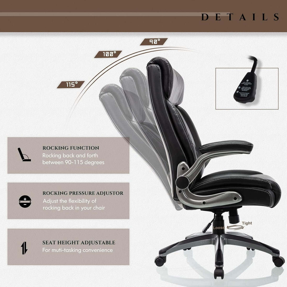 Executive Office Chair Computer Desk Chair Swivel Home Office Chair Upgraded Casters