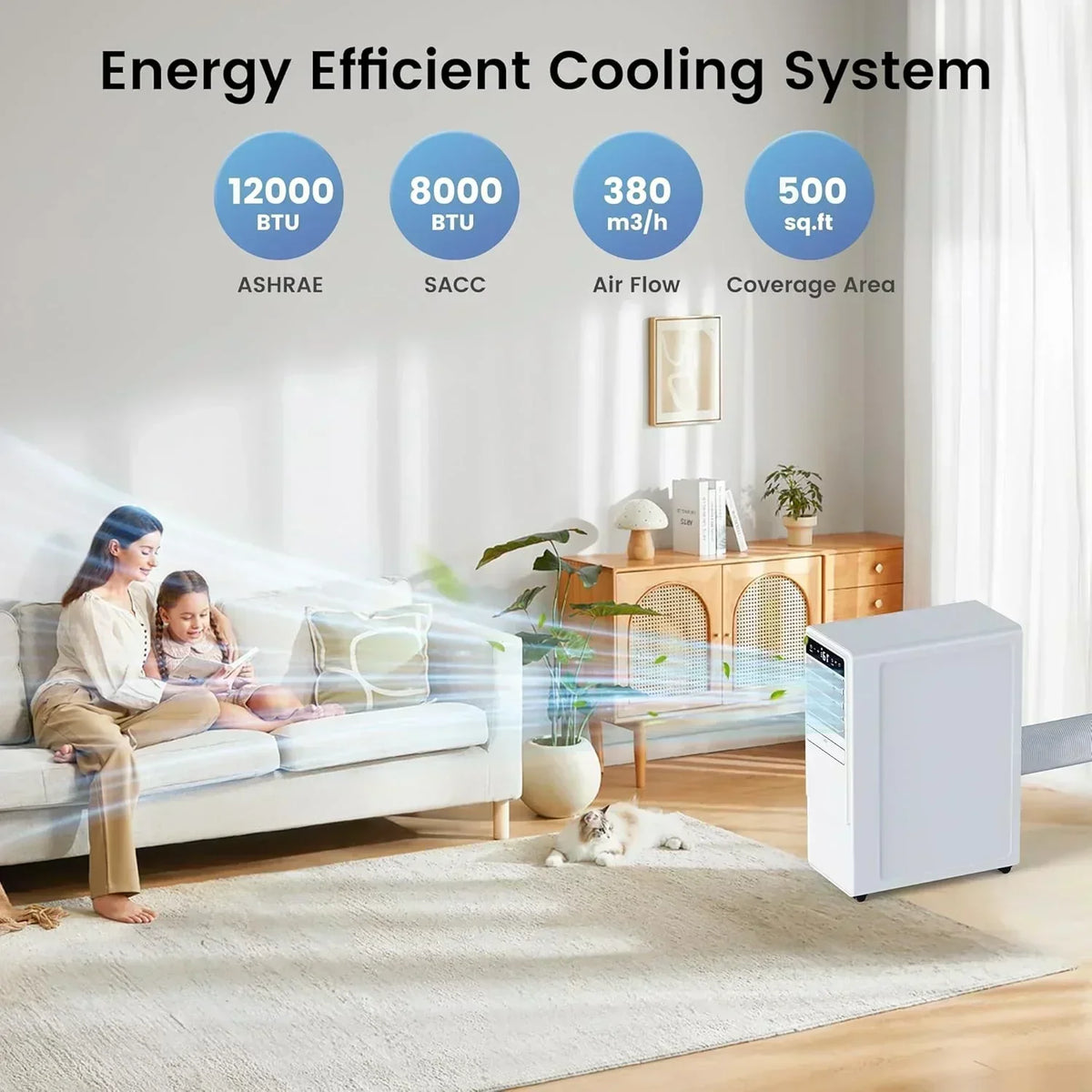 12000 BTU Portable Air Conditioners for Room up to 500 sq.ft Free Standing Quiet Portable AC Unit