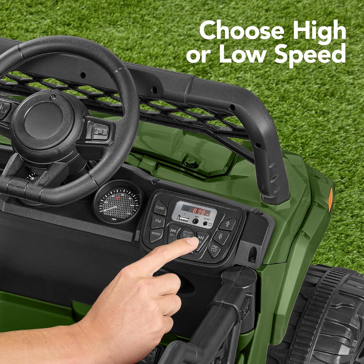 Children's black UTV electric children's car