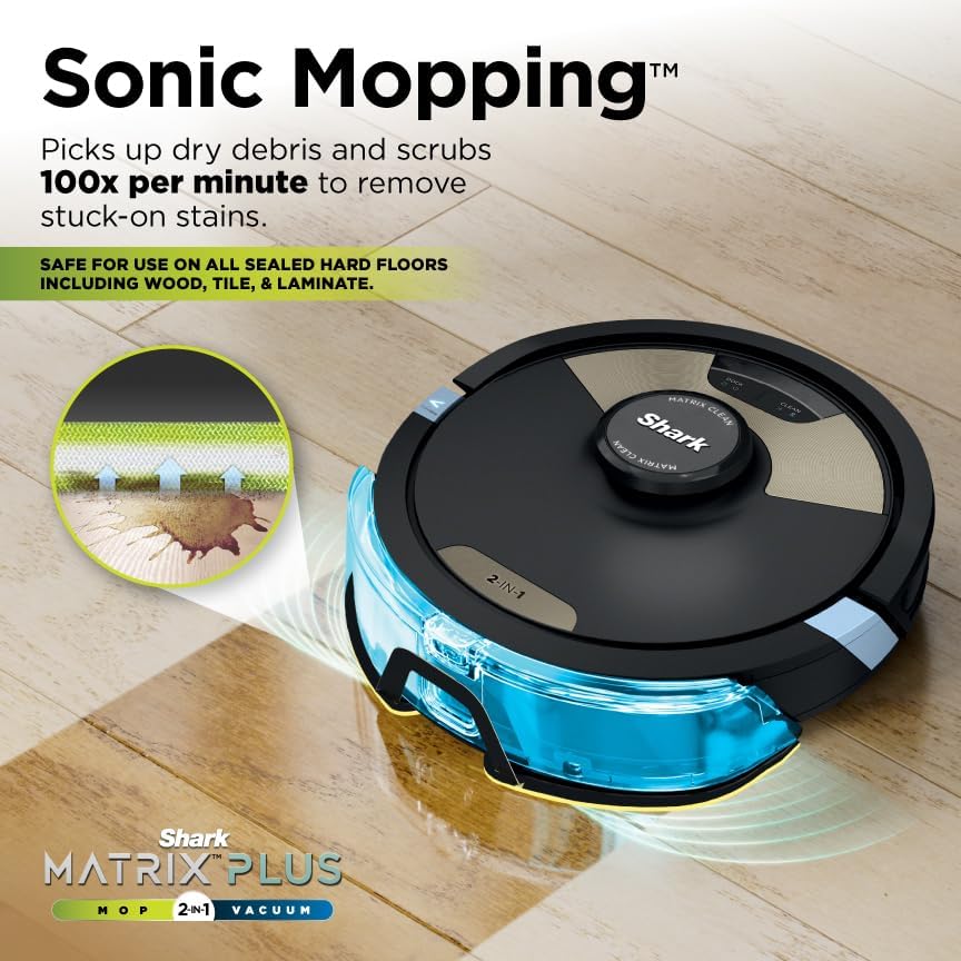 Robot Vacuum & Mop Combo, Powerful Suction, Matrix Plus, 60-Day Debris Capacity, HEPA Bagless Self Empty Base, Sonic Mopping, Home Mapping for Pet Hair - Carpets & Hardfloor, AV2610WA