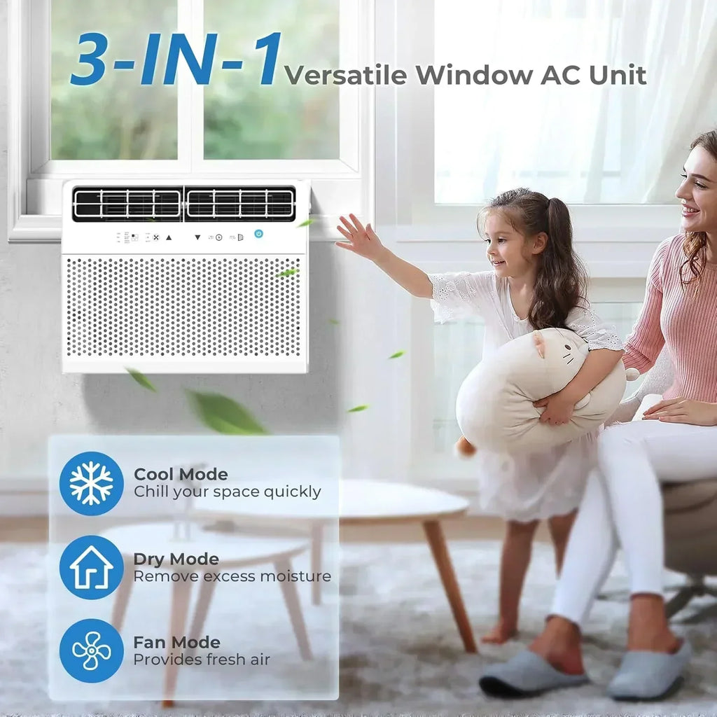 Antarctic Star U-Shaped Air Conditioner Window 12000BTU Ultra Quiet Window Air Conditioner Cools