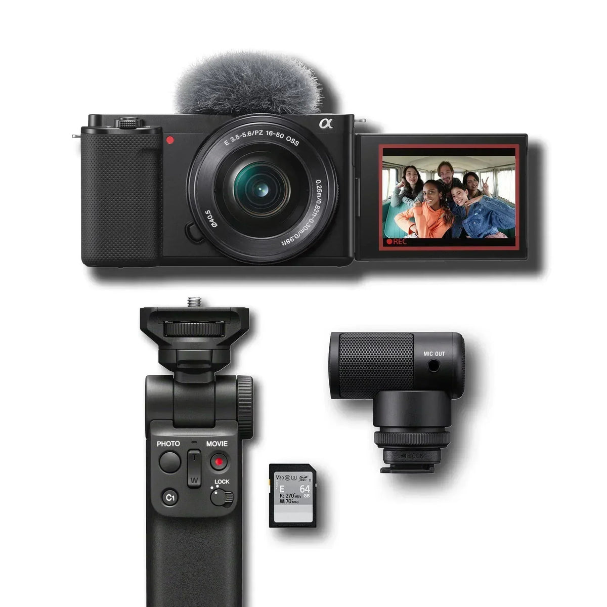 Alpha ZV-E10 APS-C Interchangeable Lens Mirrorless Vlog Camera Kit Black