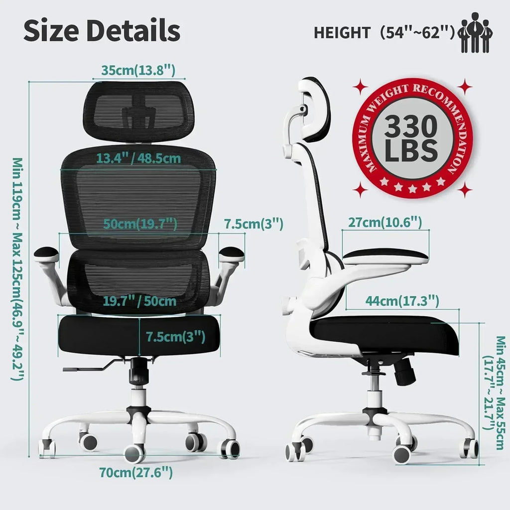 TRALT Office Chair Ergonomic Desk Chair 330 lbs Home Gaming Chair with Wheels