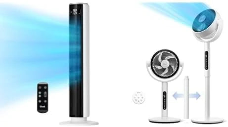 LEVOIT Tower Fan for Bedroom, Standing Fan with 28dB Quiet for Sleep, Remoter, 12H Timer, 25ft/s Velocity, 5 Speeds, 4 Modes, 90° Oscillation for Home, Office, Indoor, Bladeless 36 inch, White