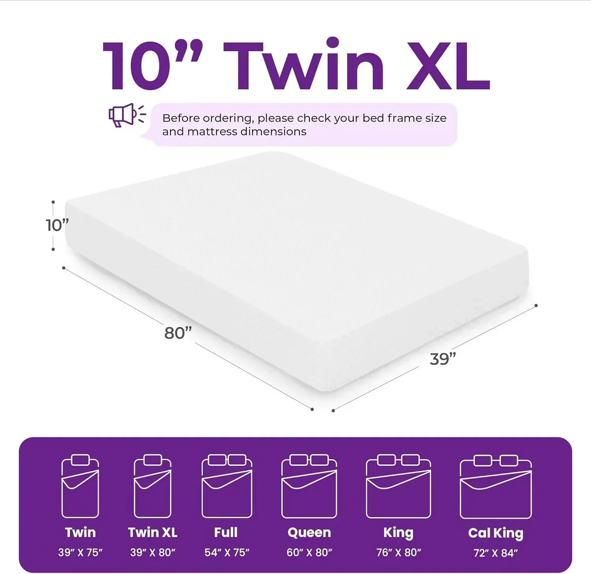 GAESTE 8-inch Fully Cooling Gel Memory Foam Mattress Mattress-in-a-Box
